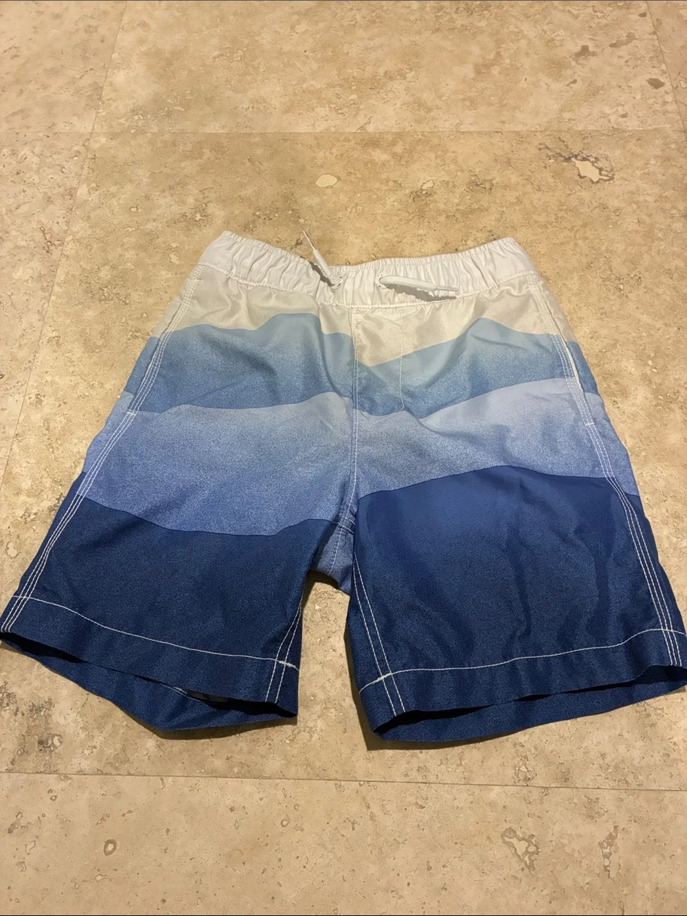 GAP Boys Blue Gradient Stripe Swim Trunks